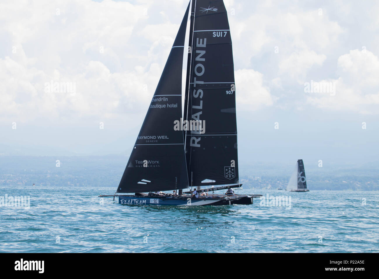 Realstone sailing boat D35 M1 during the Bol d`Or regatta switzerland Stock Photo Alamy